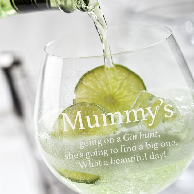 Hampers and Gifts to the UK - Send the Personalised Gin Hunt Gin Glass